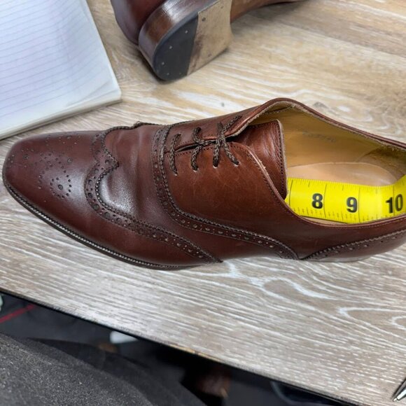 Jack Erwin Hubert Long Wing Blucher Brown Leather Wingtips Men's Size 9.5 - Picture 5 of 7